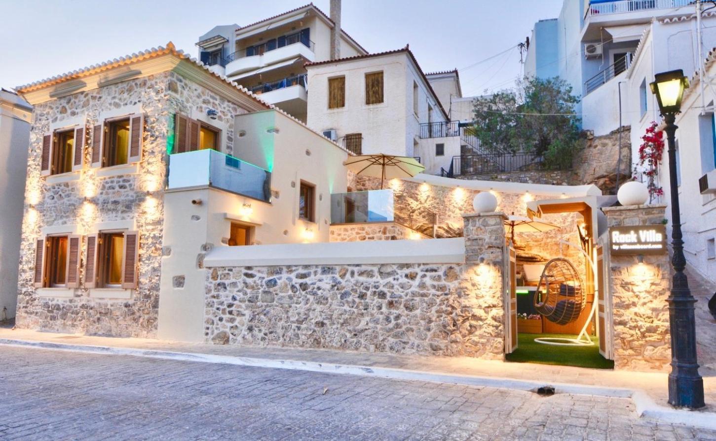 Villasonboard Rock Villa 3 Bed, 3 Bath, Jacuzzi, Seaside แอร์มิโอนี ภายนอก รูปภาพ